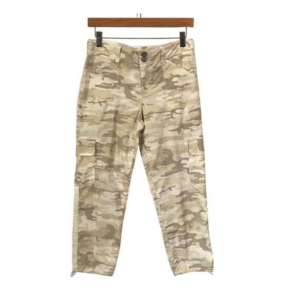 Sanctuary Pants - Sanctuary Pants Size 27 Womens Camouflage Tan Beige Cargo Style Drawstring Cuff